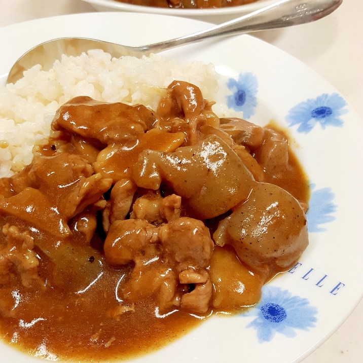 糖質低め(^^)豚肉+こんにゃく+きのこのカレー♪